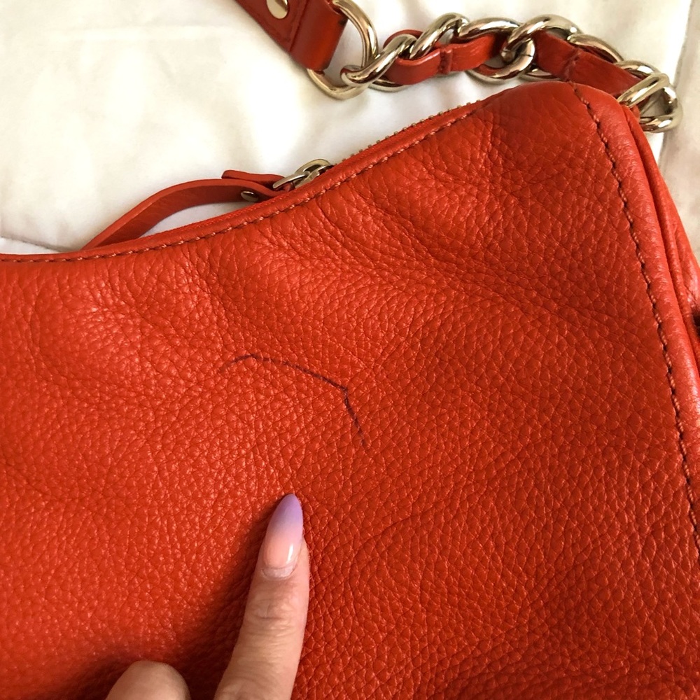 Kate Spade Orange Leather with Chain Purse - Picture 4 of 8